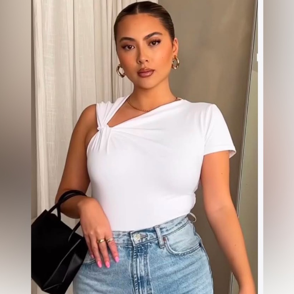 ZARA ASYMMETRIC BODYSUIT WITH KNOT
